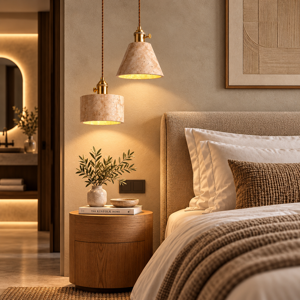 Natural Stone Pendant Light – Modern Scandinavian Ceiling Lamp