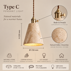 Natural Stone Pendant Light – Modern Scandinavian Ceiling Lamp