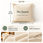 Embroidered Christmas pillow covers with a no-insert design, measuring 45 x 45 cm and made from 100% polyester.