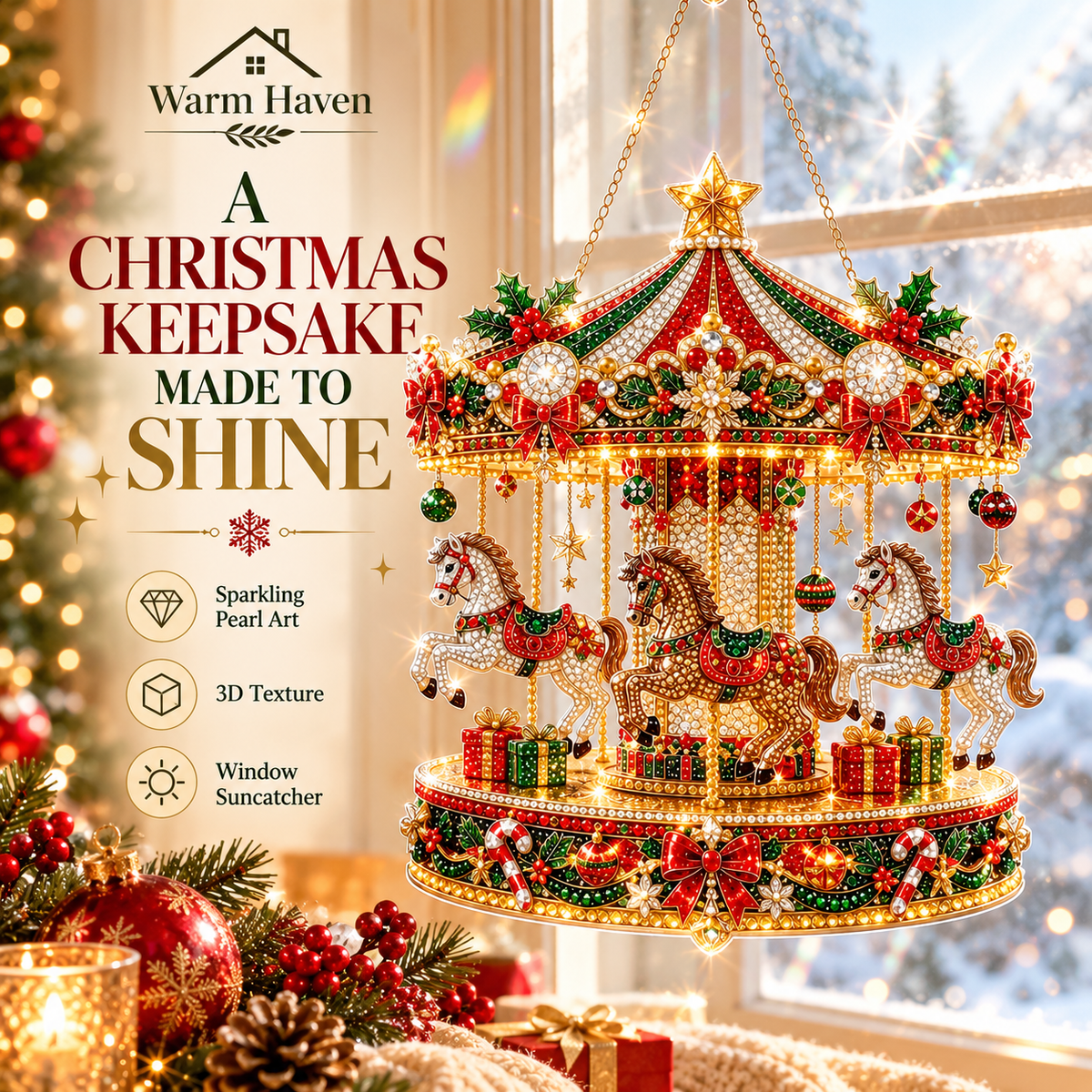 DIY Christmas hanging ornaments collection with colourful Christmas-themed designs for holiday décor