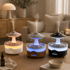 UFO Raindrop Humidifier – LED Aroma Diffuser with Realistic Rain Effect