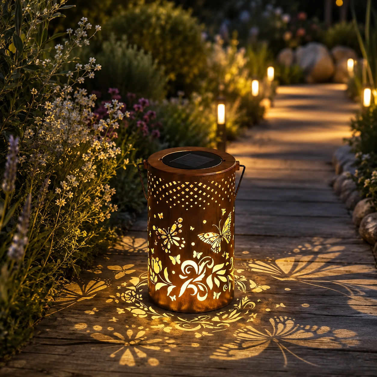 Vintage Solar Hanging Lantern – Waterproof Garden & Balcony Light