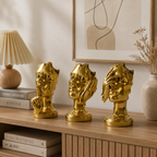 Modern Abstract Face Sculpture – Elegant Resin Home Decor