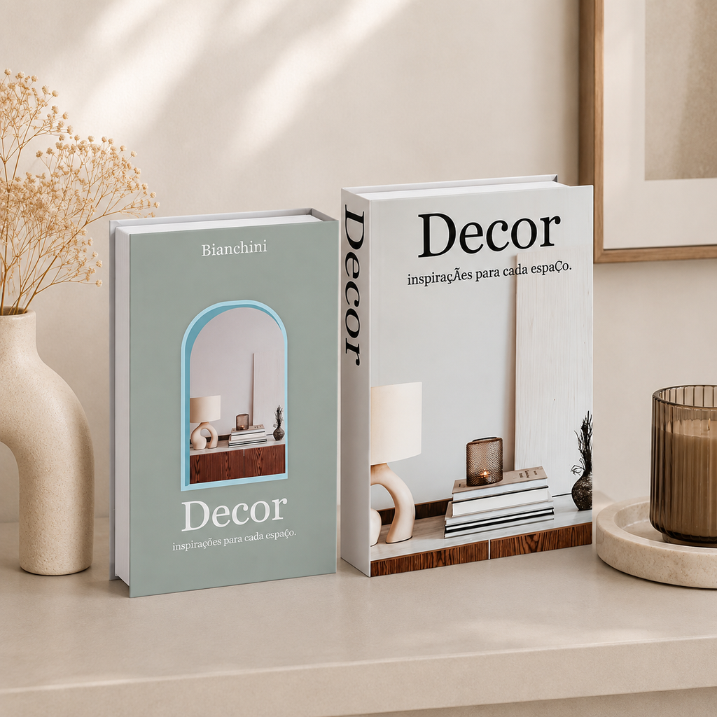 Luxe Decorative Faux Book Box – Minimalist Coffee Table Accent