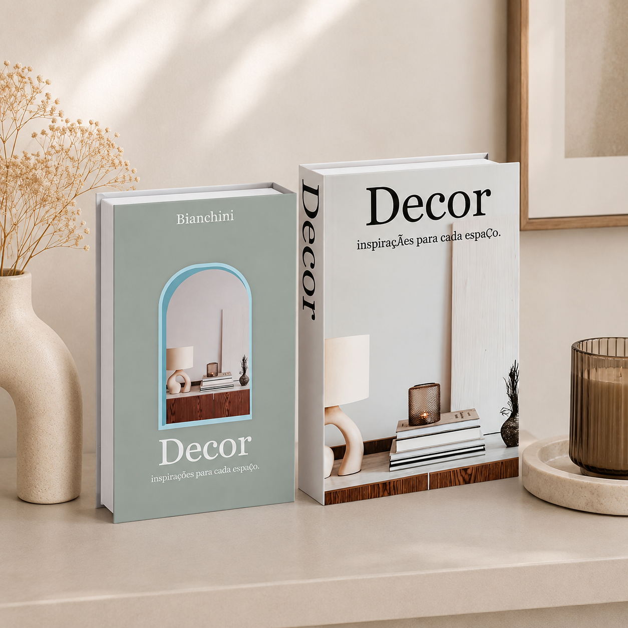 Luxe Decorative Faux Book Box – Minimalist Coffee Table Accent