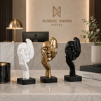 Abstract Face Sculpture – Modern Resin Figurine | Warm Haven