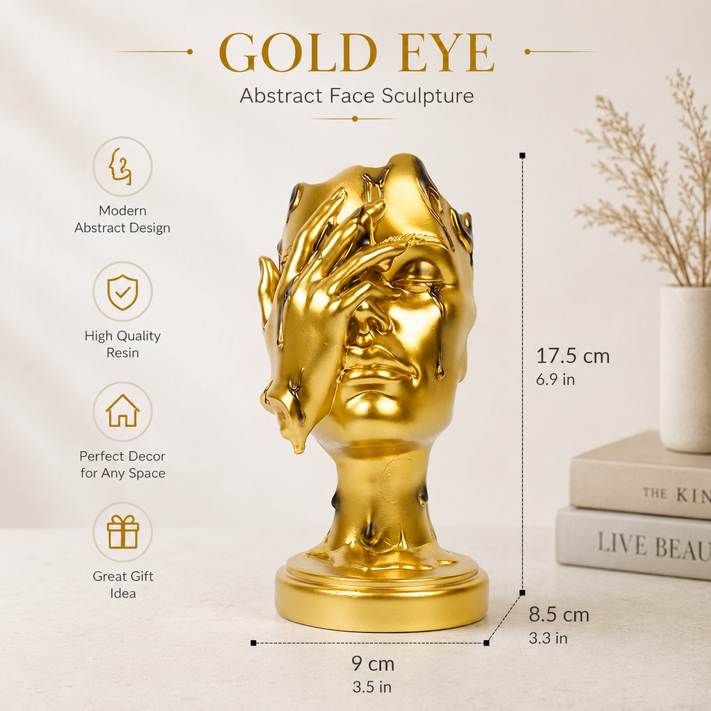 Modern Abstract Face Sculpture – Elegant Resin Home Decor
