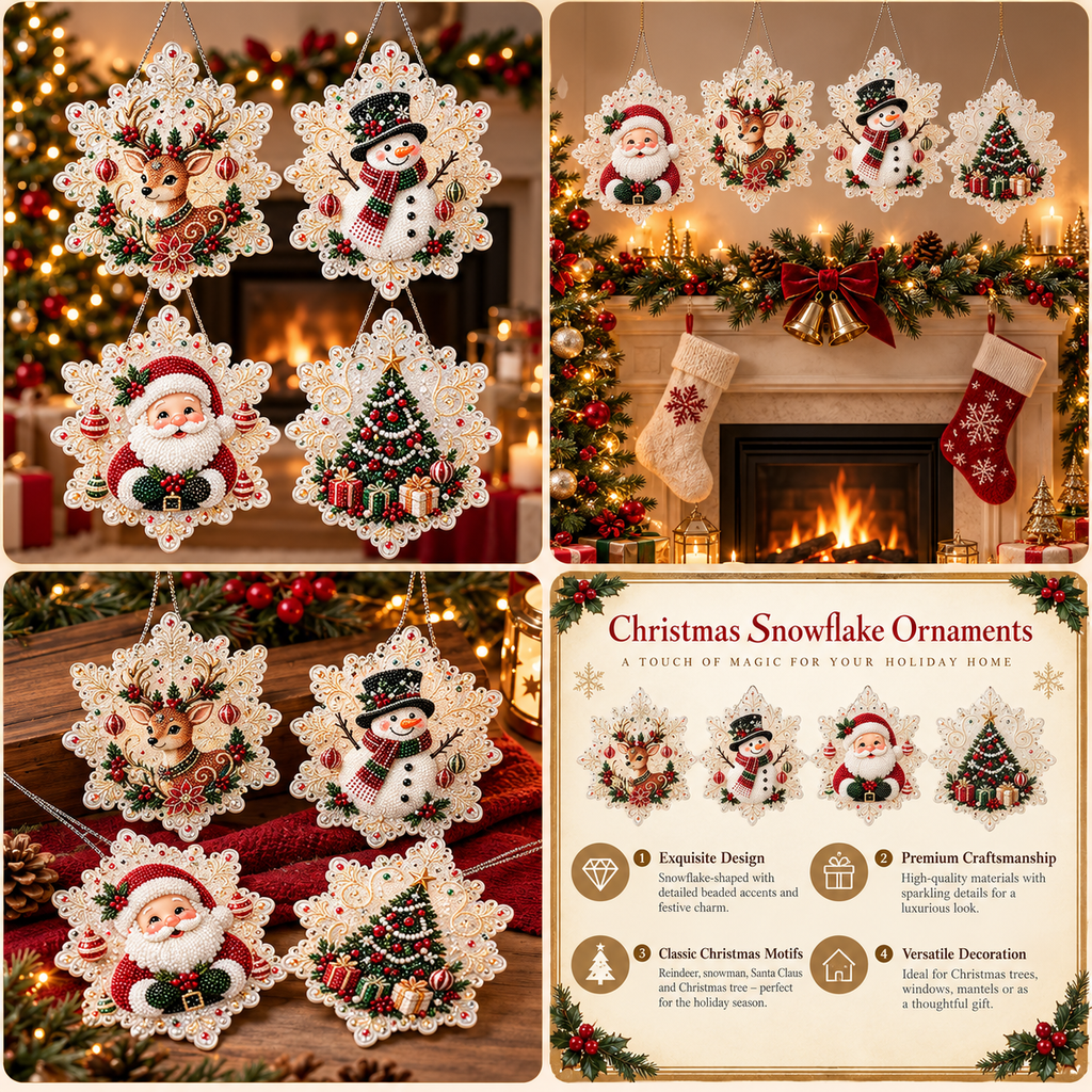 DIY Snowflake Diamond Painting Kit with multiple Christmas diamond painting designs