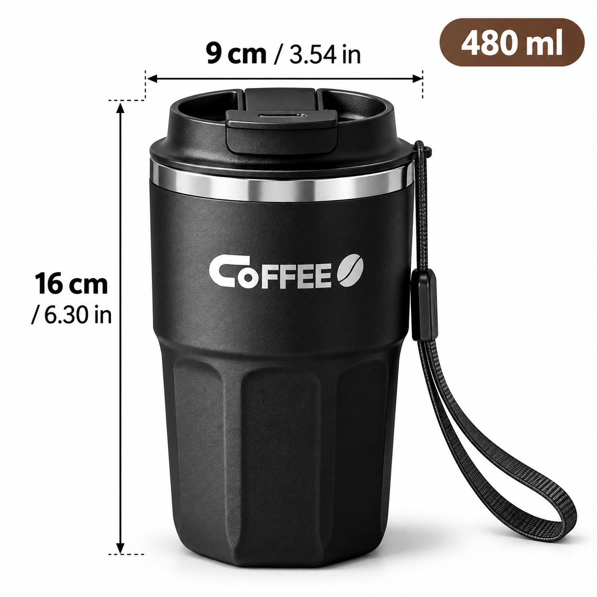 Insulated Coffee Mug with Lid & Handle – Stainless Steel cream and white mugs displayed together in a neutral setting
