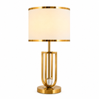 Nordic Luxe Bedside Table Lamp – Elegant Gold & White