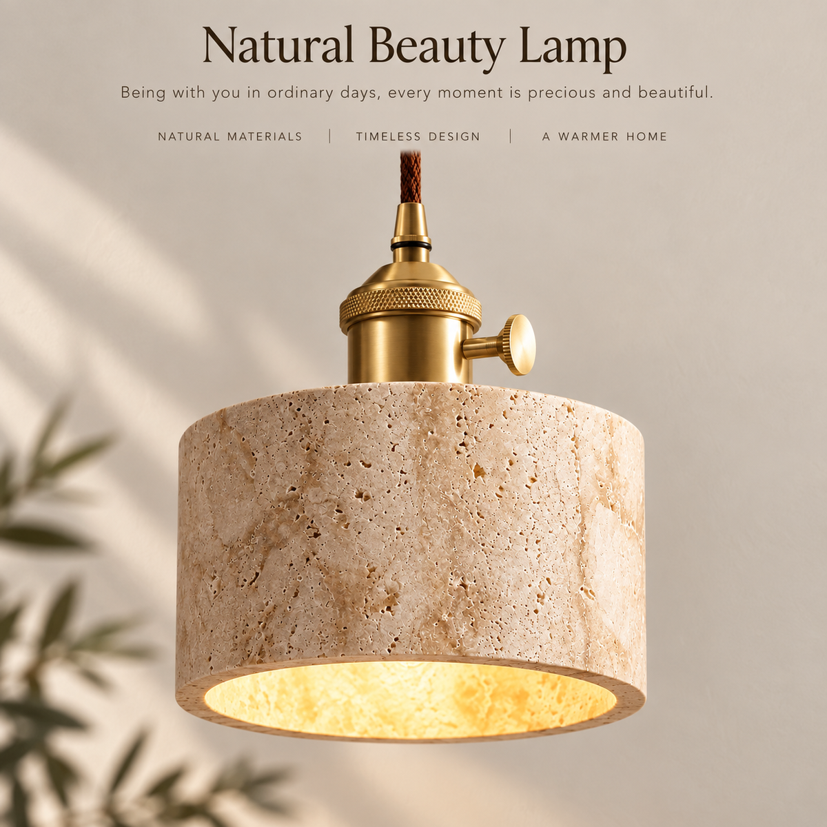 Natural Stone Pendant Light – Modern Scandinavian Ceiling Lamp