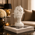 Modern Abstract Face Sculpture – Elegant Resin Home Decor