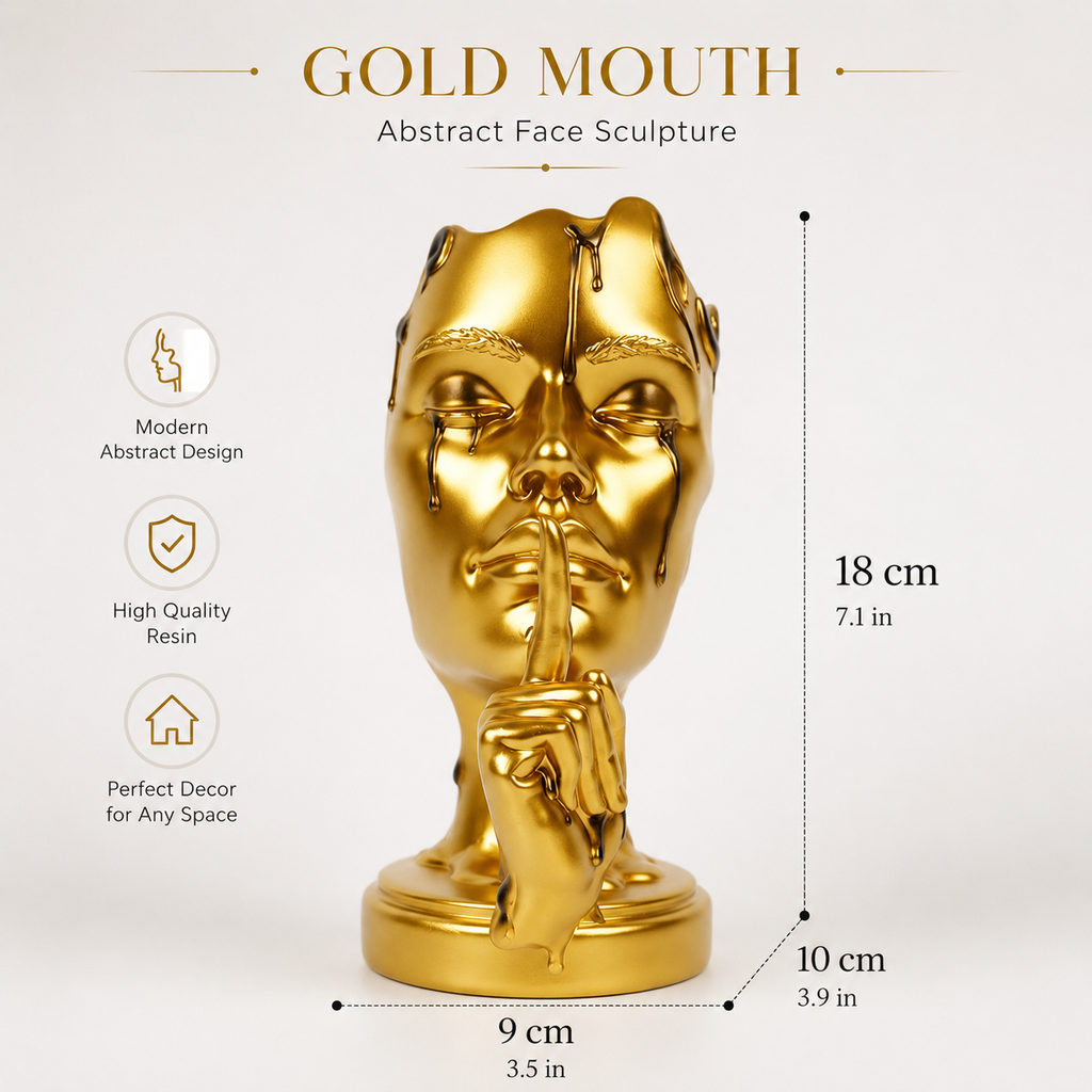 Modern Abstract Face Sculpture – Elegant Resin Home Decor