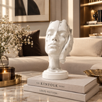 Modern Abstract Face Sculpture – Elegant Resin Home Decor