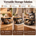 2-tier kitchen countertop organizer with pull-out basket for versatile kitchen and home storage