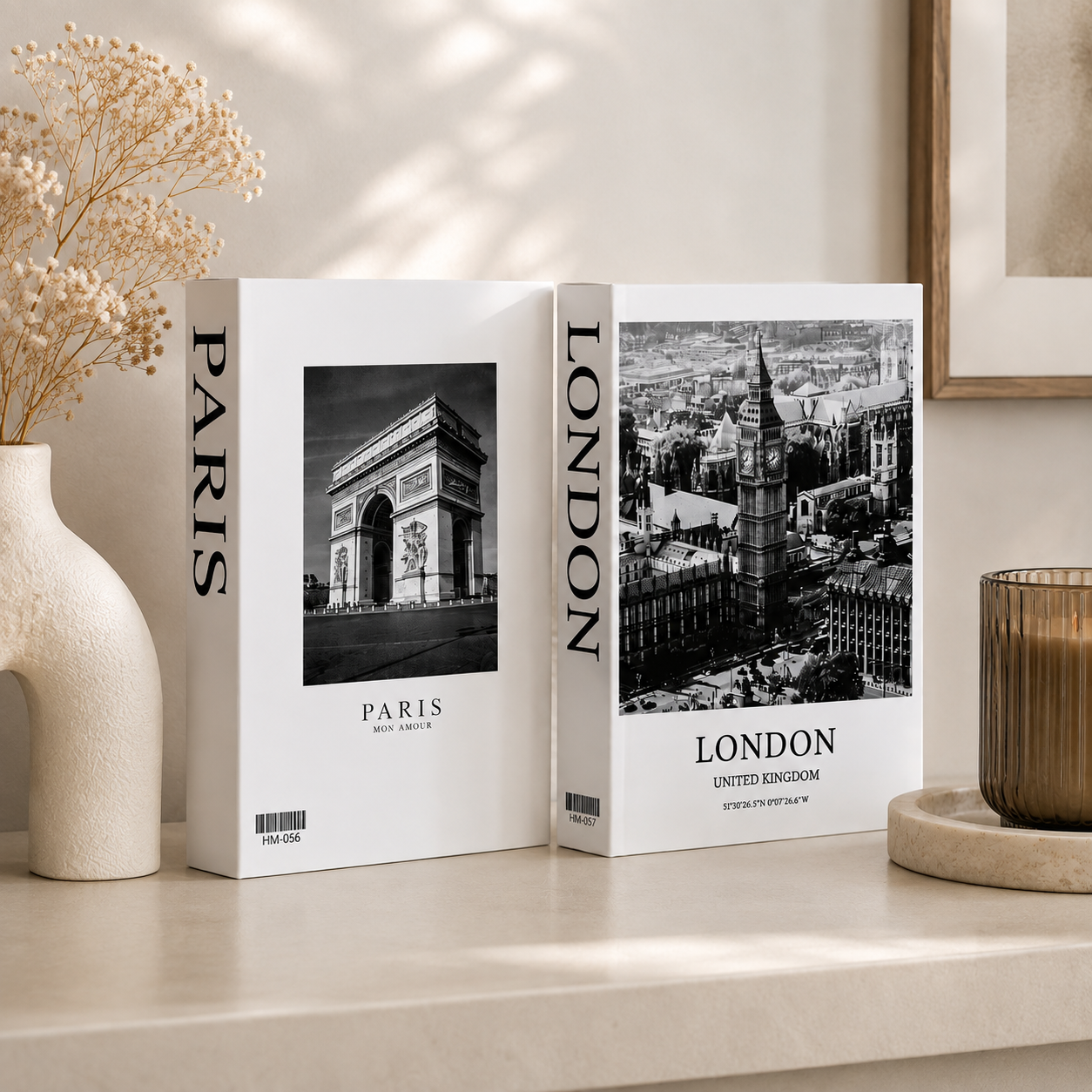 Luxe Decorative Faux Book Box – Minimalist Coffee Table Accent