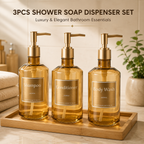 3-Piece Shower Soap Dispenser Set – Shampoo, Conditioner & Body Wash
