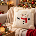 Christmas Cushion Covers – 3D Santa & Snowman Designs, 45 × 45 cm