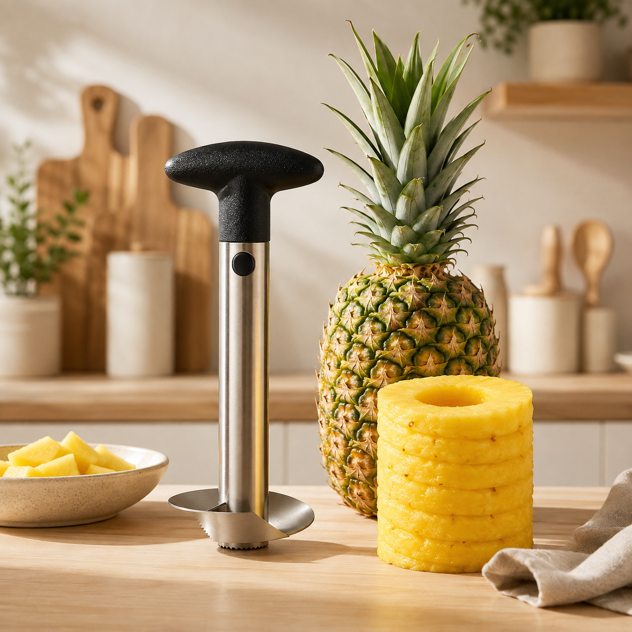 Pineapple Corer & Slicer – Stainless Steel Fruit Cutter | Warm Haven