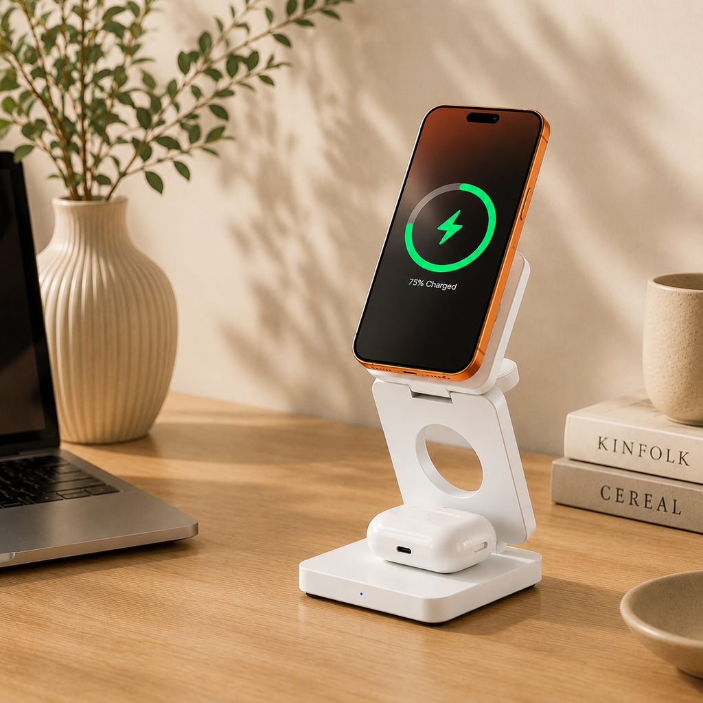 3-in-1 Foldable Wireless Charging Station for Apple Devices
