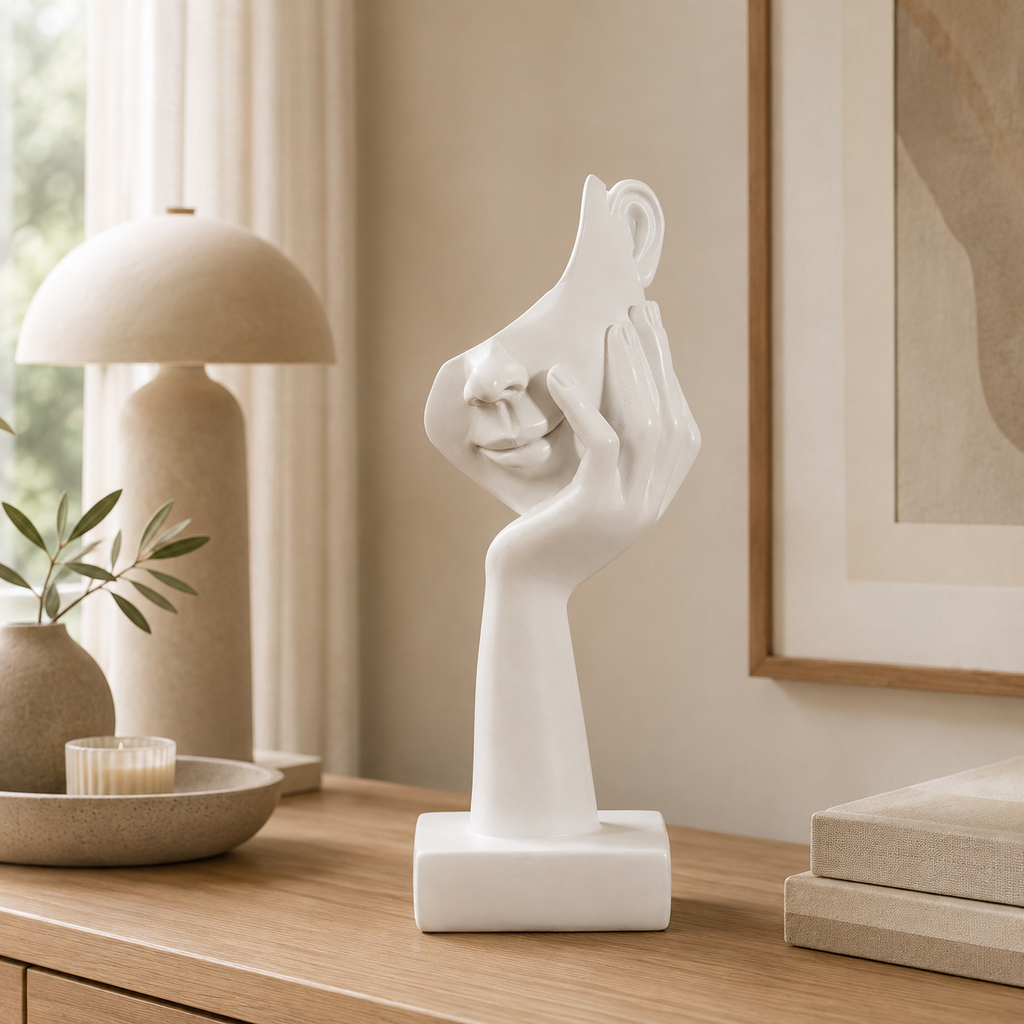 Abstract Face Sculpture – Modern Resin Figurine | Warm Haven