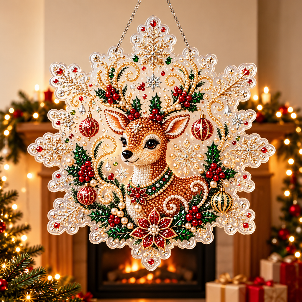 DIY Snowflake Diamond Painting Kit with a detailed festive Christmas design