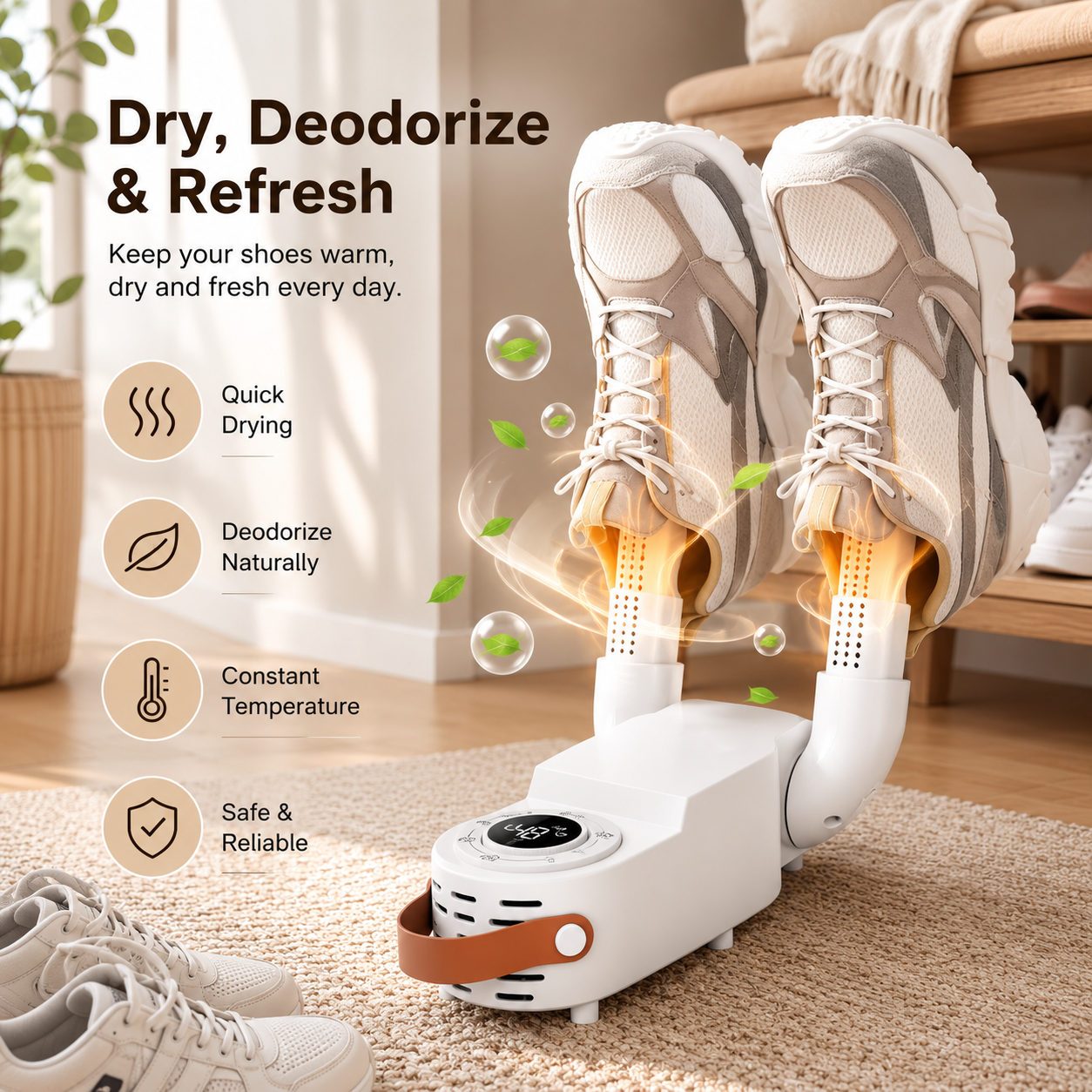FoldDry™ Smart Shoe Dryer & Deodorizer | Fast Heat UV Shoe Care