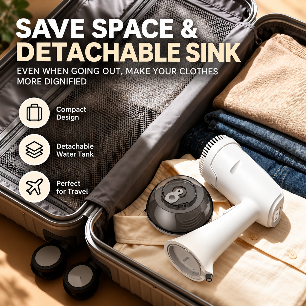 handheld garment steamer showing manual and automatic steaming modes