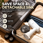 handheld garment steamer showing manual and automatic steaming modes