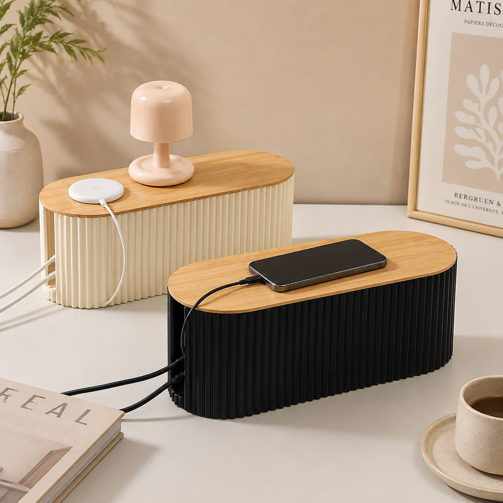 Bamboo Cable Management Box