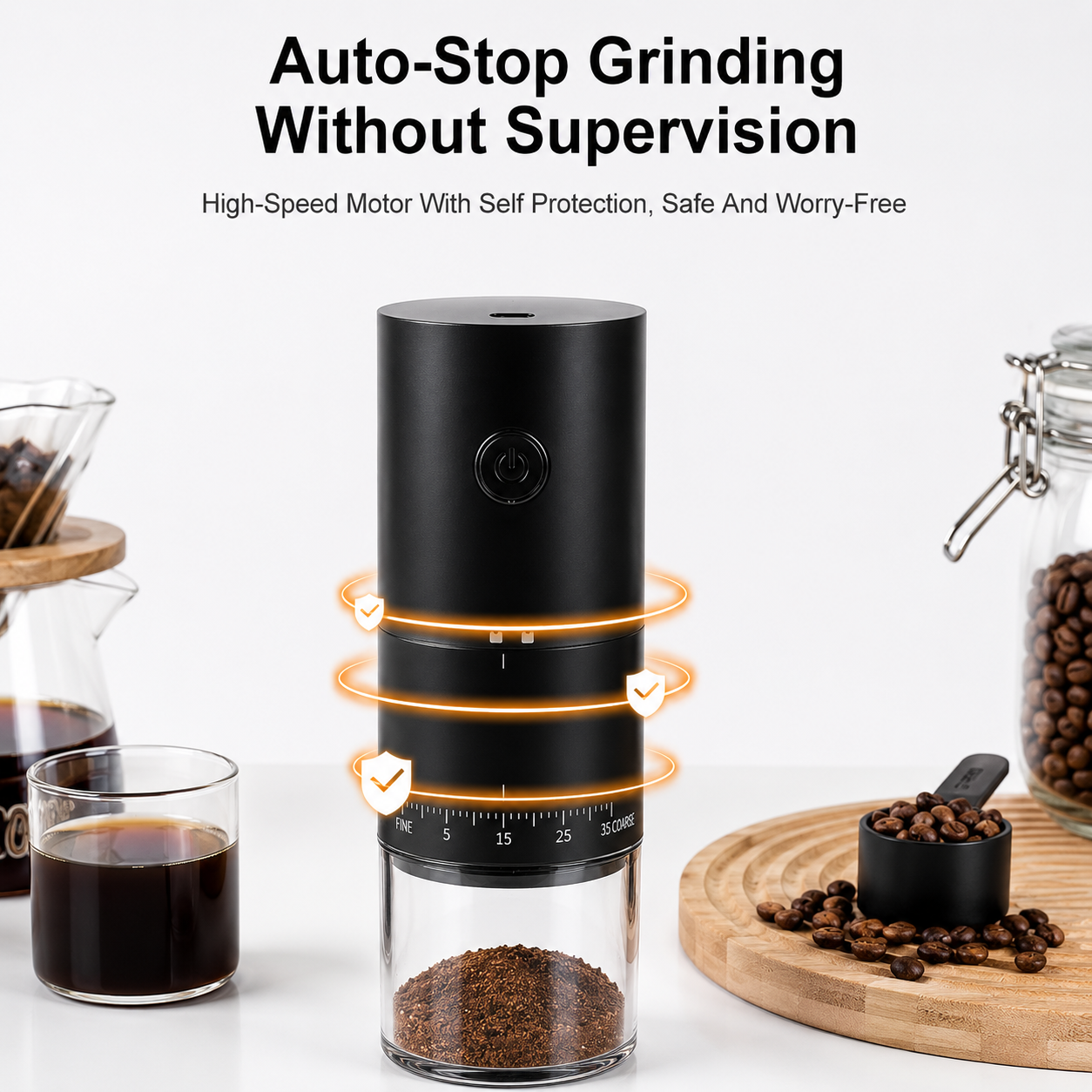 Portable Electric Coffee Grinder – 38 Adjustable Grind Settings | Warm Haven