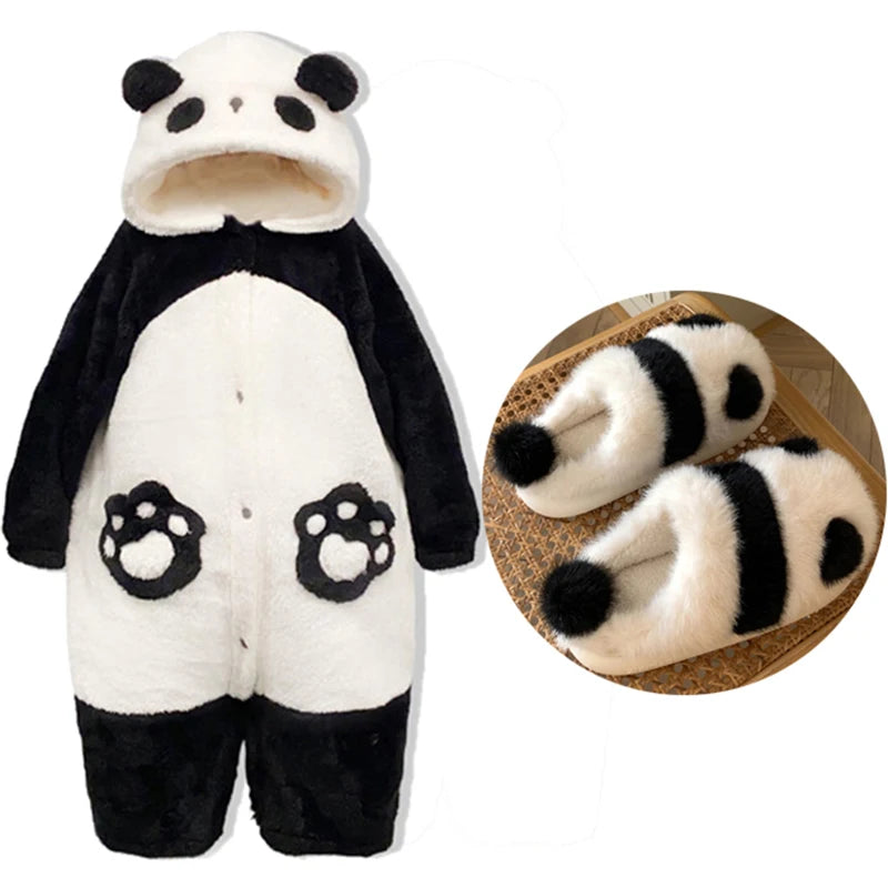 Winter Unisex Panda Kigurumi Onesie