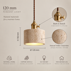 Natural Stone Pendant Light – Modern Scandinavian Ceiling Lamp