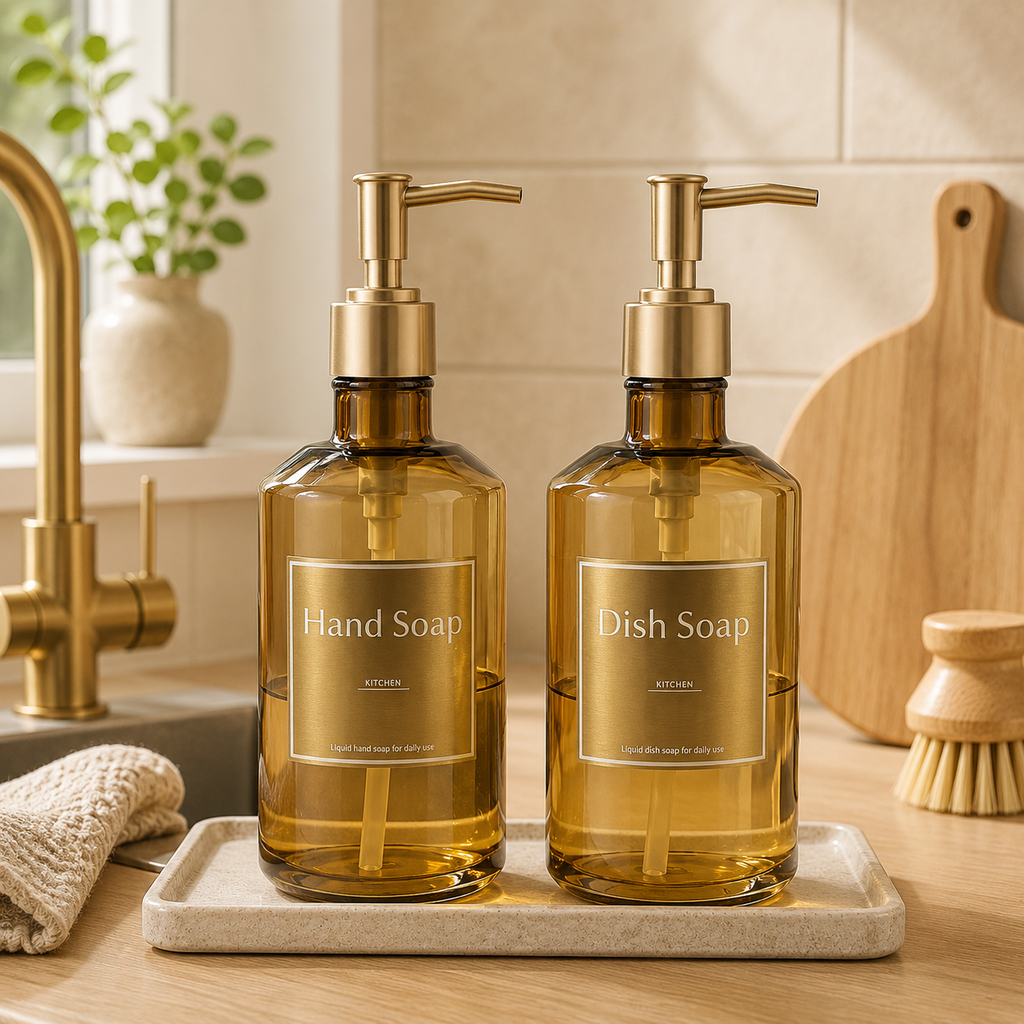 2-Piece Kitchen Soap Dispenser Set – Hand Soap & Dish Soap