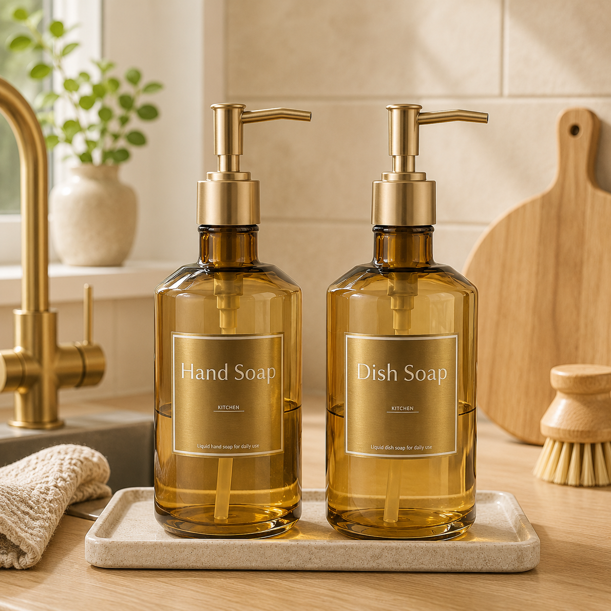2-Piece Kitchen Soap Dispenser Set – Hand Soap & Dish Soap