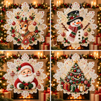 DIY Snowflake Diamond Painting Kit displaying a collection of festive designs