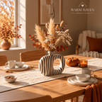 Nordic Ceramic Stripe Vase Collection – Modern Decorative Flower Vase