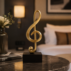 Golden Melody – Elegant Musical Note Sculpture