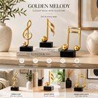Golden Melody – Elegant Musical Note Sculpture