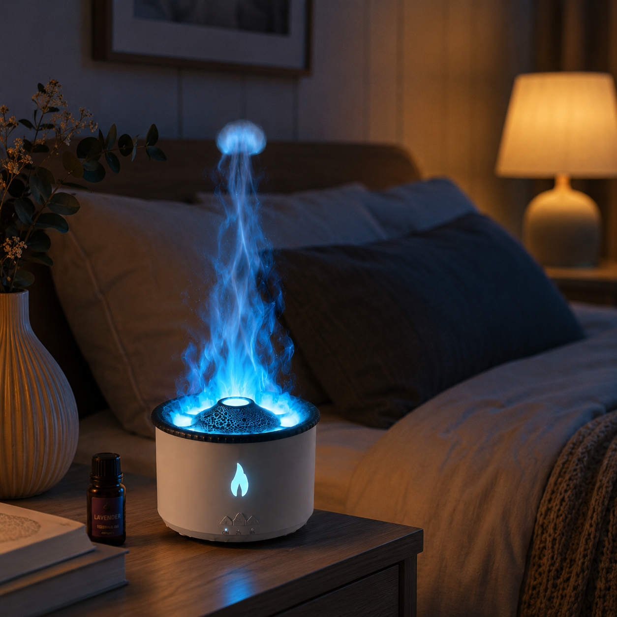 Volcano Flame Humidifier & Aroma Diffuser – Ambient Mist Effect