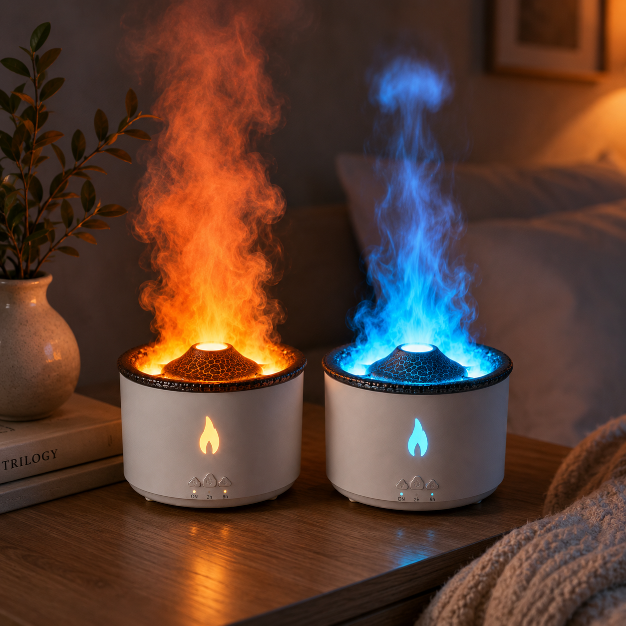 Volcano Flame Humidifier & Aroma Diffuser – Ambient Mist Effect