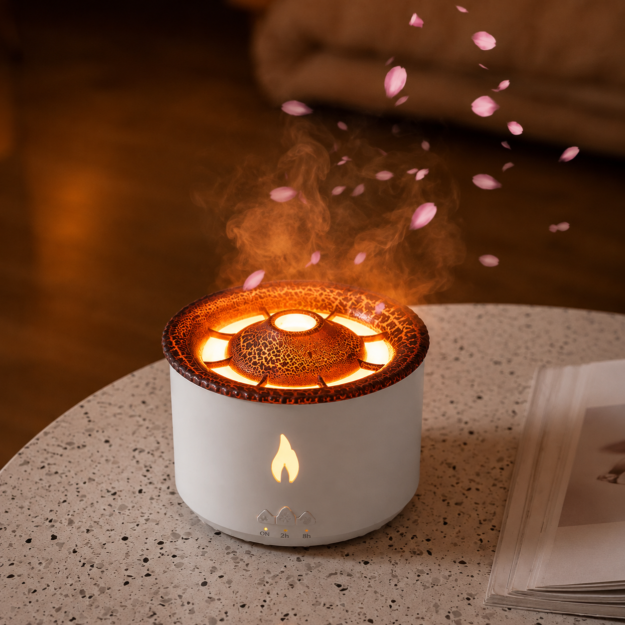 Volcano Flame Humidifier & Aroma Diffuser – Ambient Mist Effect
