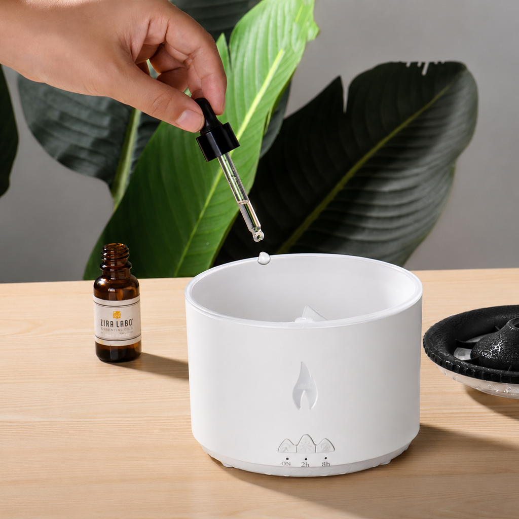 Volcano Flame Humidifier & Aroma Diffuser – Ambient Mist Effect