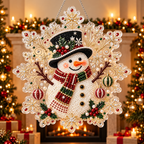 DIY Snowflake Diamond Painting Kit featuring a festive snowman Christmas ornament