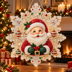 DIY Snowflake Diamond Painting Kit with a Santa Claus Christmas design