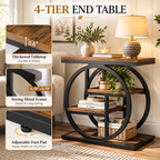 4-tier narrow end table dimensions showing 25.59 inch height and width and 11.81 inch depth