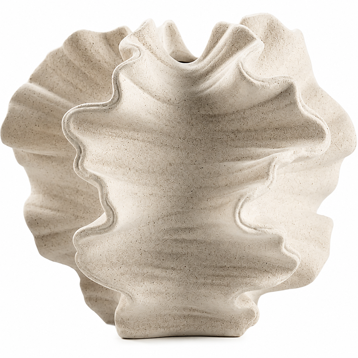 Sculptural Wavy Ceramic Vase – Modern Scandinavian Flower & Home Decor