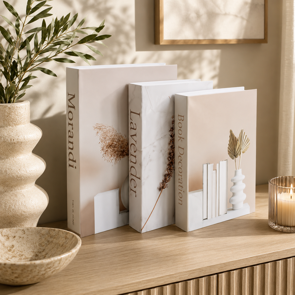 Luxe Decorative Faux Book Set (3-Piece) – Designer Coffee Table Decor