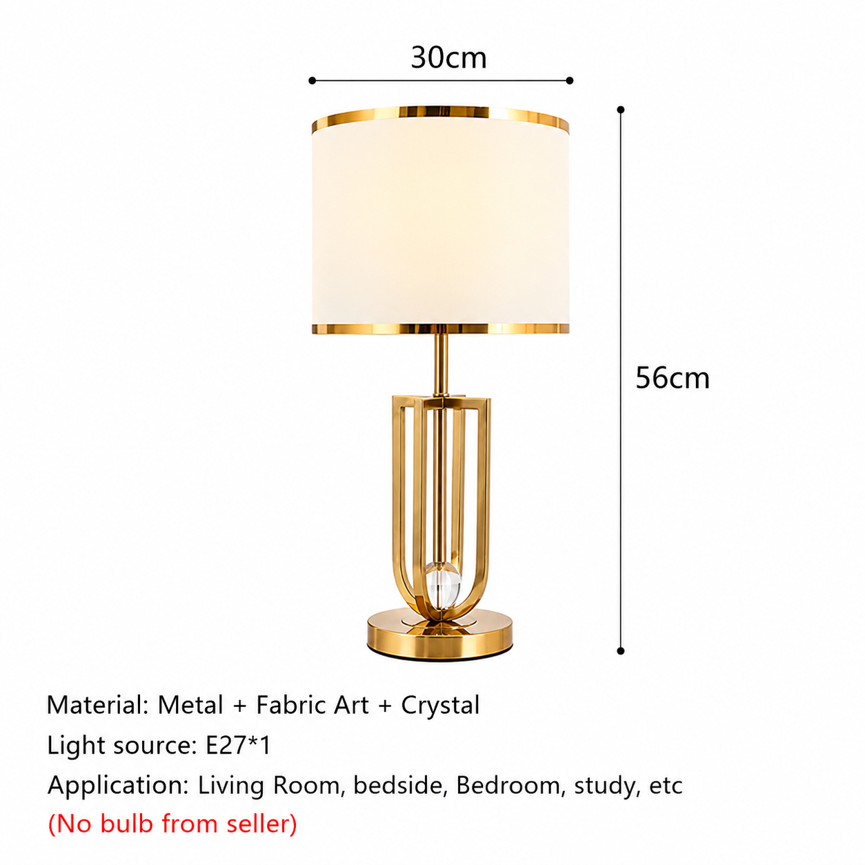 Nordic Luxe Bedside Table Lamp – Elegant Gold & White