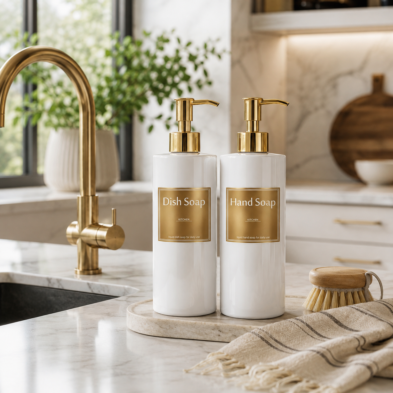 Elegant Refillable Soap Dispenser Set